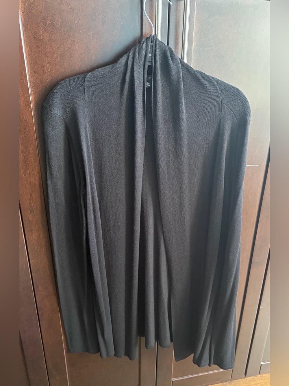 Cyrus Black Ribbed Open-Front Cardigan